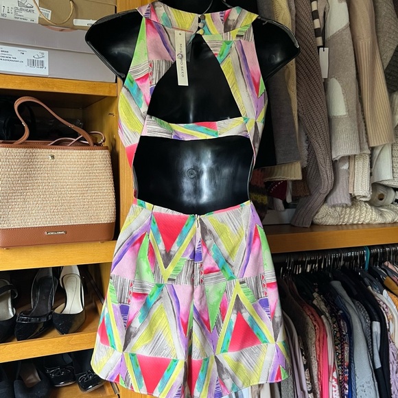 ⭐️BOGO FREE⭐️ MUSTARD SEED Colorful Open-back  Geometric Print Romper NWT - Picture 3 of 14